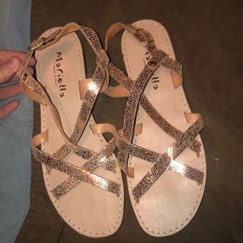 Gold Strappy Sandals